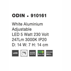 ODIN veggljós Q140 Led 5W 3K hvítt - Image 4
