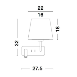 SAVONA veggljós LED 3W 210lm/LED 12W IP20 án peru hvítt/svart - Image 4