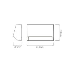 KITO Led útiljós á vegg, 2,9W 340lm 160mm, svart IP65 - Image 2