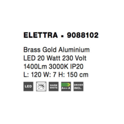 ELETTRA hangandi 120cm LED 20W 3K gyllt - Image 5