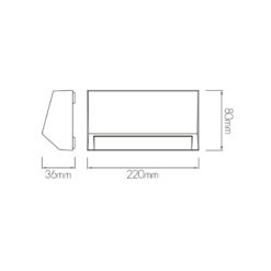 KITO Led útiljós á vegg, 4W 220mm, hvítt IP65 - Image 2