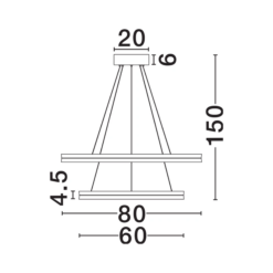 CANTRIA hangandi Q600/800 LED 98W 3K svart/gyllt - Image 3