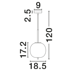 LATO hangandi 1x5W E14 antiq brass/opal - Image 5