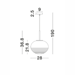xMAEVE hangandi ljós LED 1x12W glær kúpull - Image 3