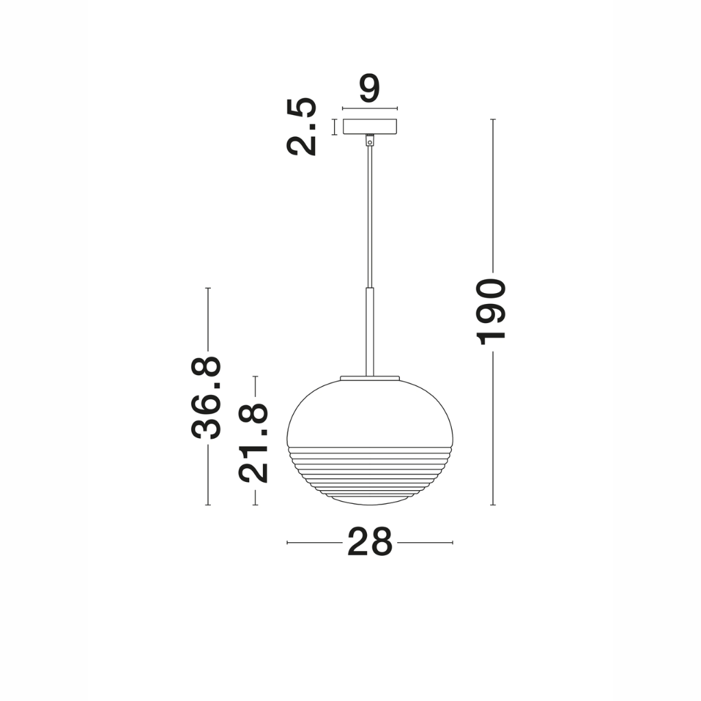 xMAEVE hangandi ljós LED 1x12W glær kúpull - Image 3