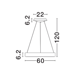 RANDO THIN hangandi Q600 LED 50W 3K 3250lm hvítt - Image 4