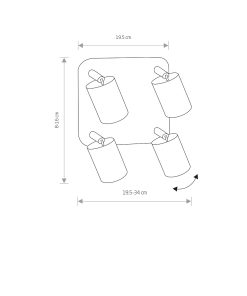 Alternative view of EYE SPOT kastari, 4x35W GU10 silfur