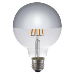 LED G95 Toppspegill silfur 4W 825 E27 dim