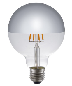 LED G95 Toppspegill silfur 4W 825 E27 dim