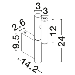 ARCO veggljós LED 4W 192lm 3K gyllt - Image 6