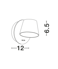 Alternative view of AMADEO veggljós LED 6W 3K 528lm svart
