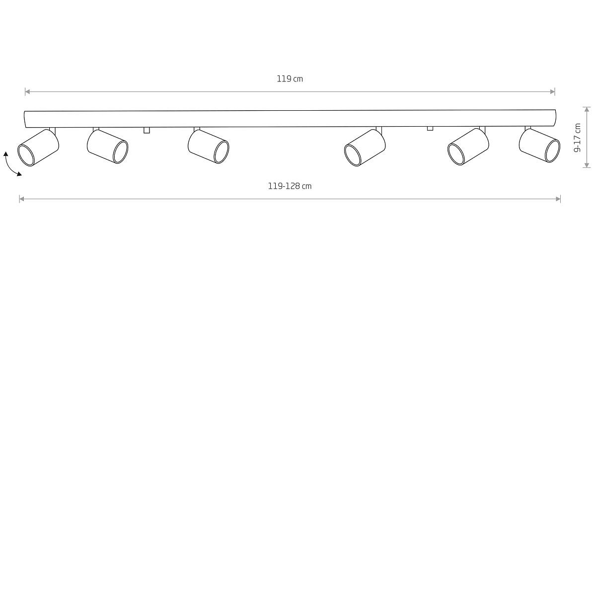 EYE SPOT kastari 6x10W gull LED GU10 1190mm - Image 2