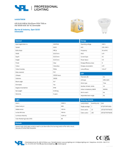 Alternative view of LED GU10 MR16 50x55mm 230V 700Lm 6W 3000K 830 36°