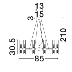 xCENTURY hangandi svart/glært LED 20x5W G9 - Image 5