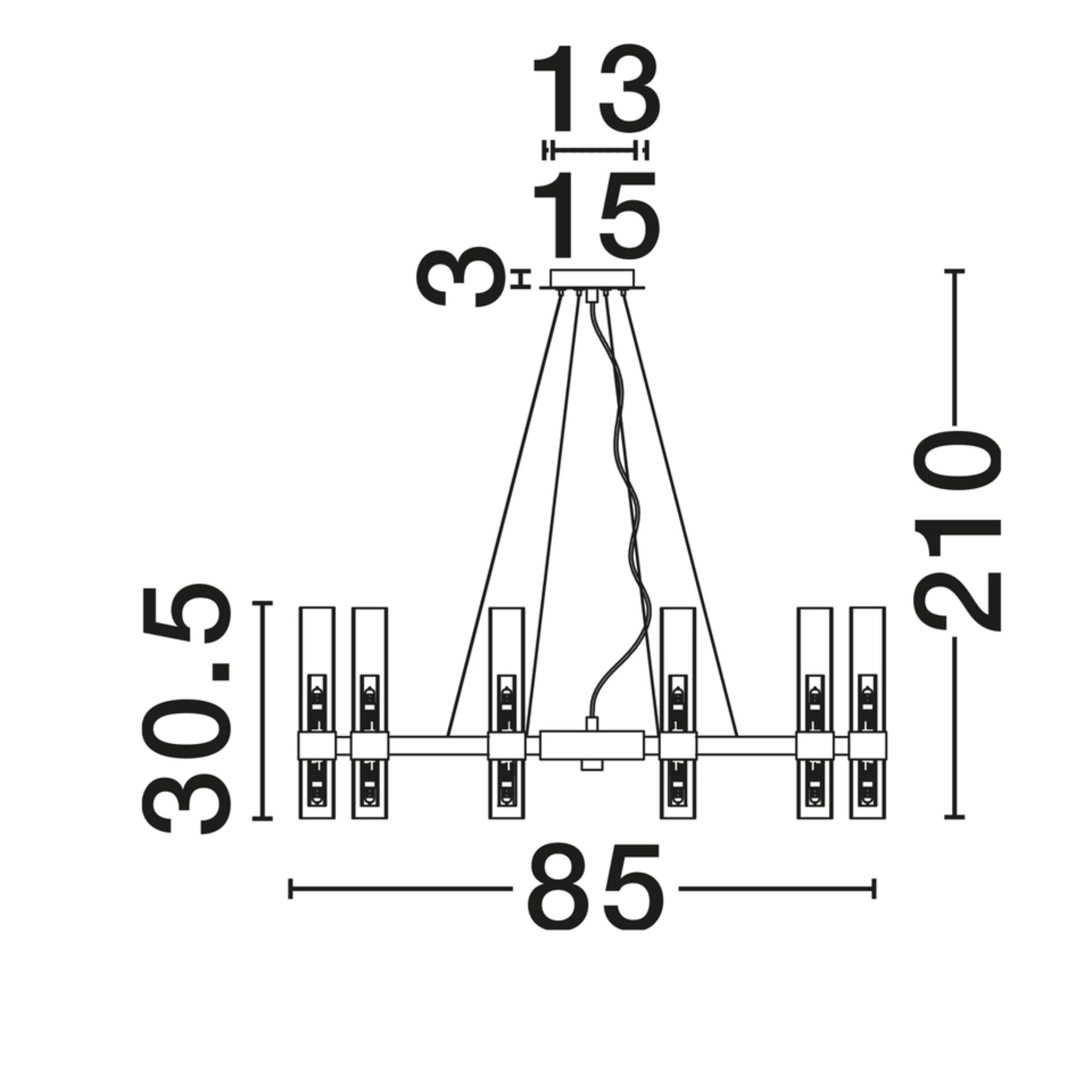 CENTURY hangandi svart/glært LED 20x5W G9 - Image 5