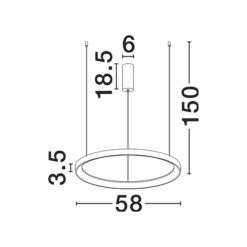 PERTINO Led hangandi Q580 48W 3K dimm svart - Image 3