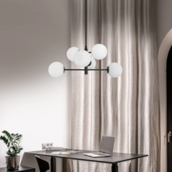 IMPERO hangandi 6x5W E14 svart/opal - Image 3