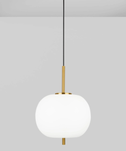 Alternative view of Lato hangandi 1x12W E27 antiq brass/opal