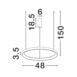 PERTINO Led hangandi Q480 38W 3K dimm svart - Image 3