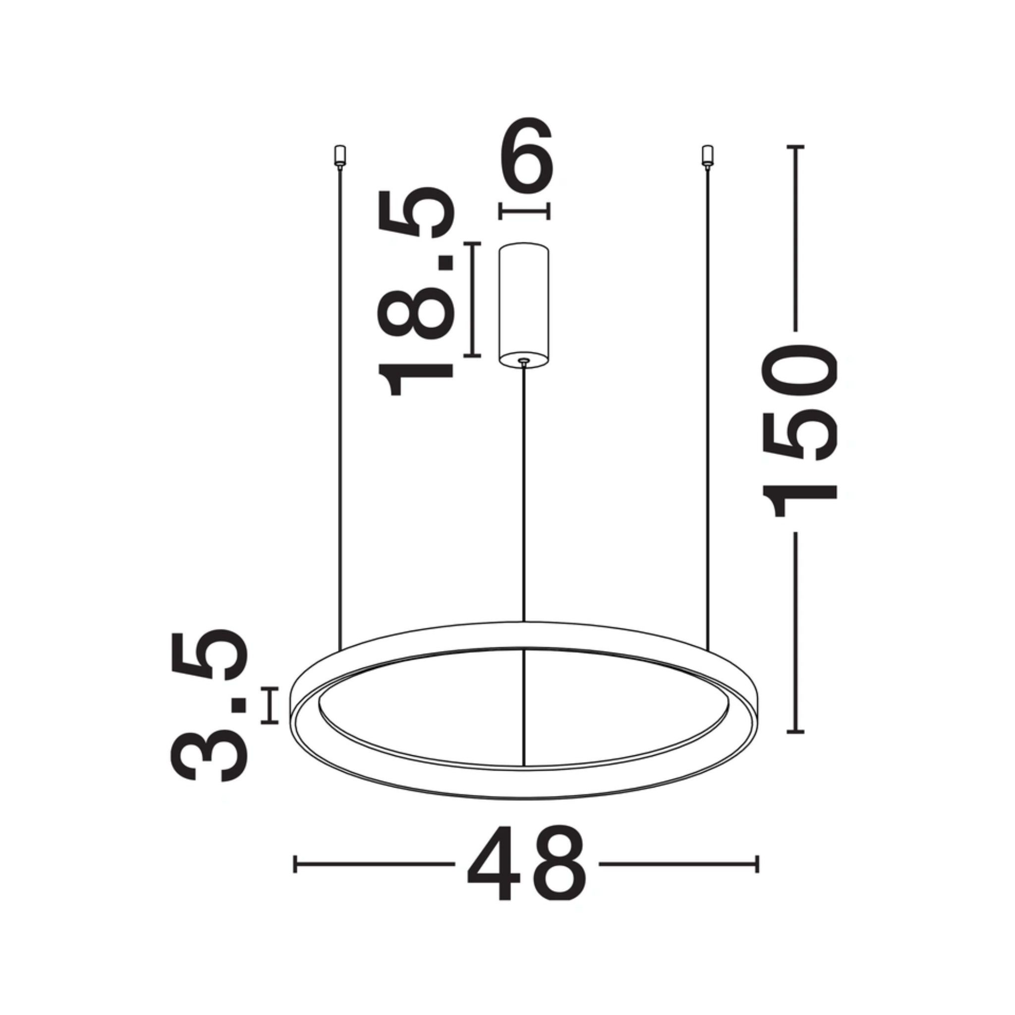 PERTINO Led hangandi Q480 38W 3K dimm svart - Image 3