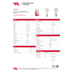 LED ST64 5W 650lm 25K glær E27 dimmanleg - Image 2