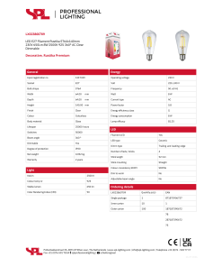 Alternative view of LED ST64 5W 650lm 25K glær E27 dimmanleg