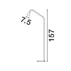 GEKO gólflampi 10w GU10 h153cm svart/gull - Image 6