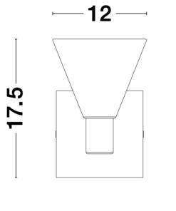 Alternative view of MARCE veggljós LED 5W 3K Gyllt/gler