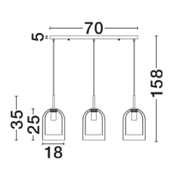 VELOR hangandi ljós LED 3x12W svart með tvöföldum - Image 5