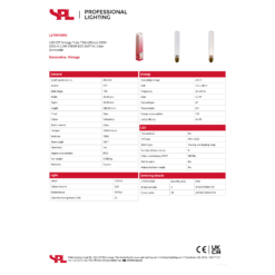 LED Tube T30x185 2,5W 100lm 2K glær E27 dimmanl - Image 2