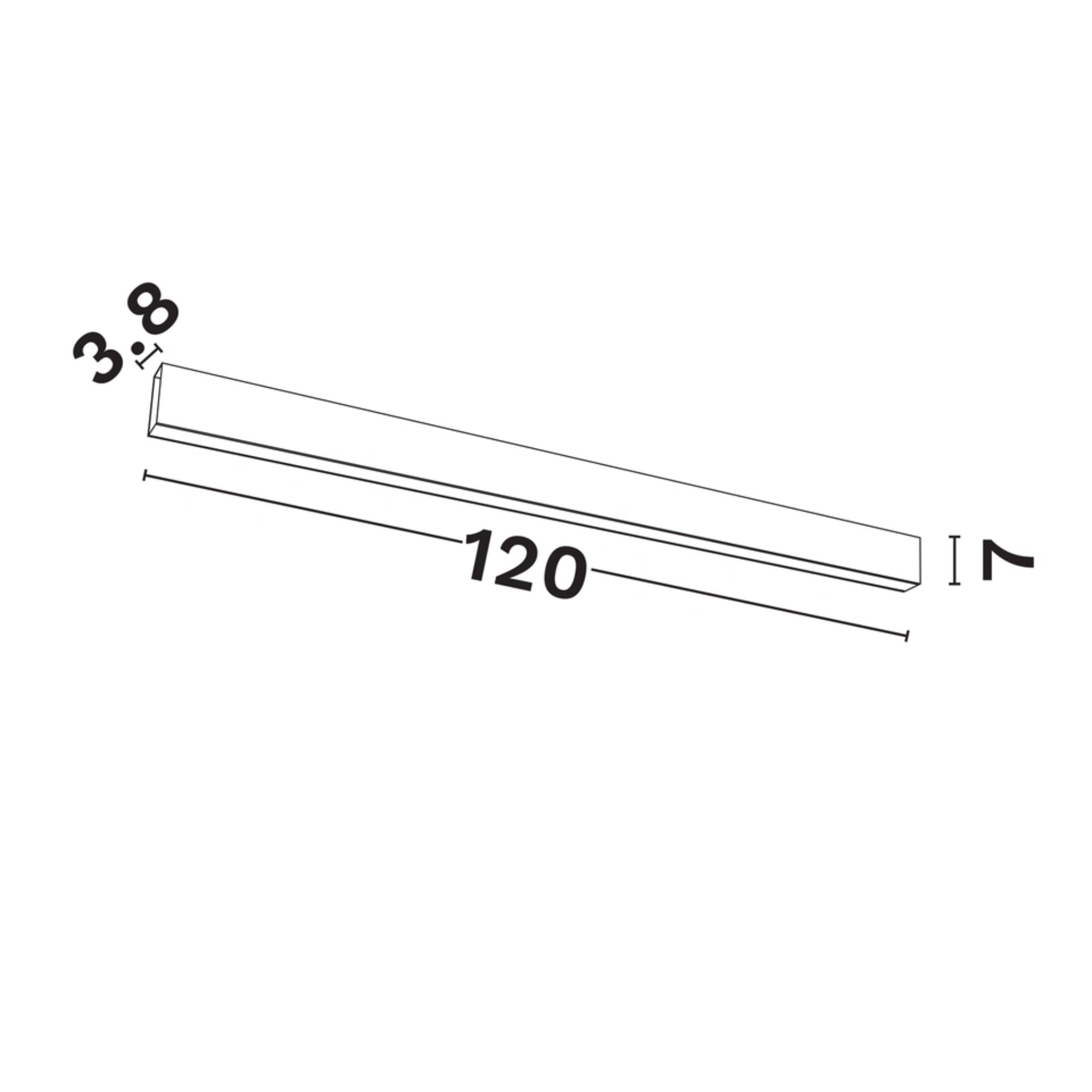 GENT loftljós 120cm. svart LED 40W 3K IP20 - Image 3
