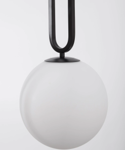 Alternative view of GRUS hangandi ljós LED 12W h.51cm svart opal kúpul