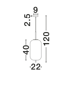 Alternative view of LATO hangandi LED 1x12W D:22 antiqbrass og opal