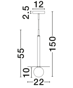 Alternative view of LICATO hangandi Q220 5W G9 svart/opal