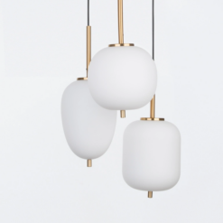 LATO hangandi 3x5W E14 antiq brass/opal - Image 2