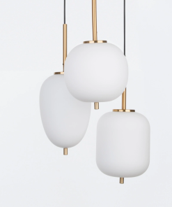 Alternative view of Lato hangandi 3x5W E14 antiq brass/opal