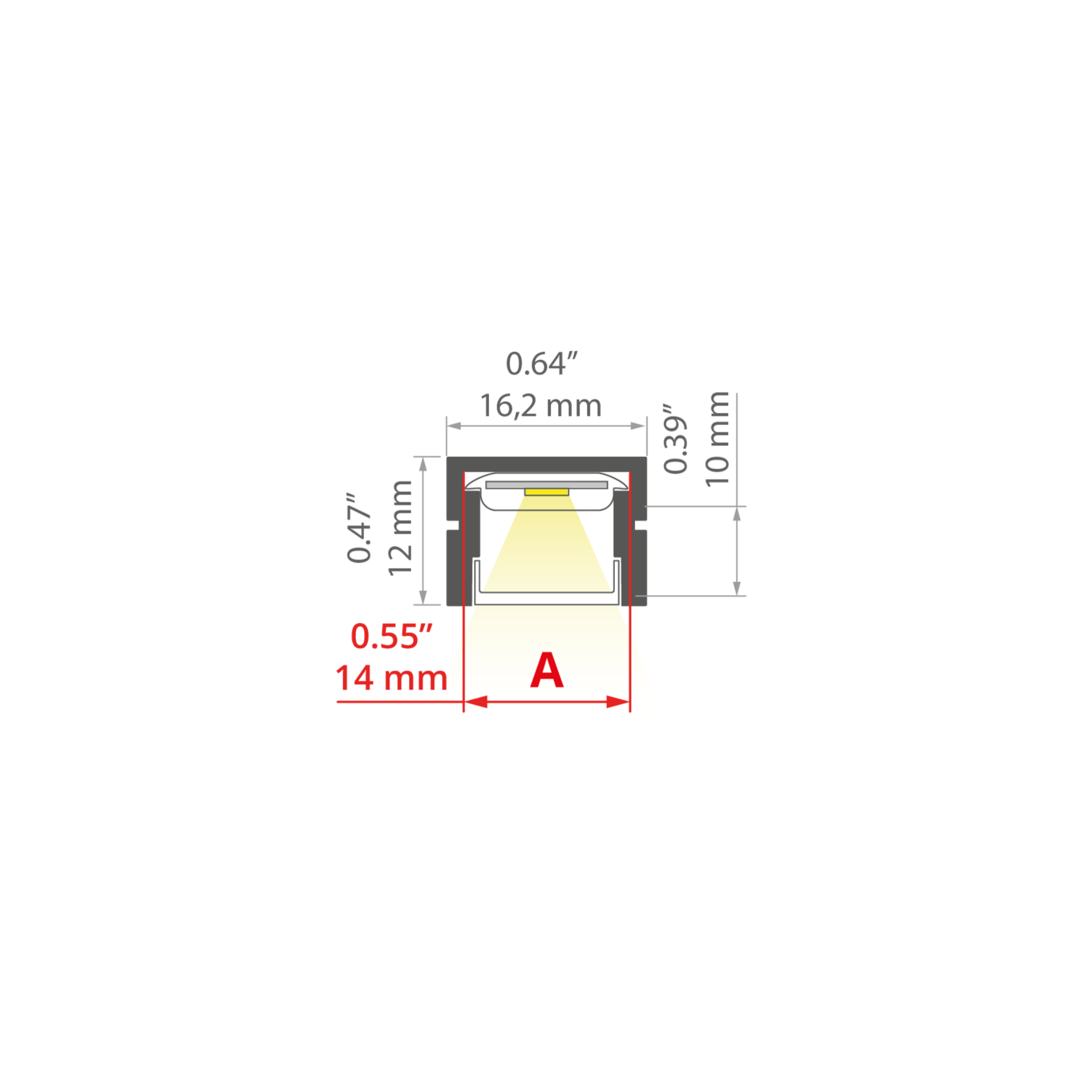 PDS-4-PLUS prófíll, hvítur 16,2x12mm 2mtr. - Image 3