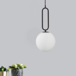 GRUS hangandi ljós LED 12W h.51cm svart opal kúpul - Image 3