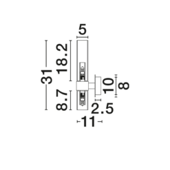 xCENTURY veggljós svart/glært LED 2x5W G9 - Image 5