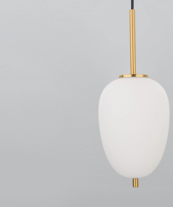 Alternative view of Lato hangandi 1x5W E14 antiq brass/opal