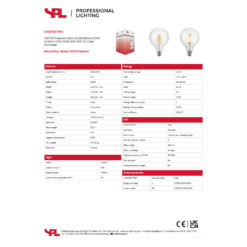 LED G125 glær 12W 1250lm 925 E27 dimmanleg - Image 2