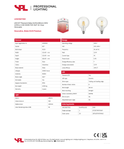 Alternative view of LED G125 glær 12W 1250lm 925 E27 dimmanleg