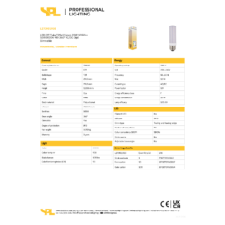 LED Tube T29x115mm 10W 3K 1050lm RA90 E27 dim - Image 2