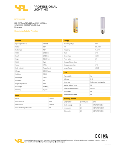LED Tube T29x115mm 10W 3K 1050lm RA90 E27 dim - Image 2
