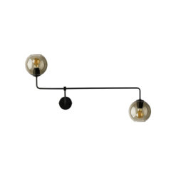 xMONACO II veggljós 2x60W E27 reykgler/svart