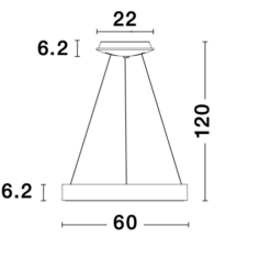 RANDO THIN hangandi Q600 LED 50W 3K 3250lm svart - Image 4