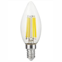 LED kerti 7W 806lm 27K E14 glær dimmanleg