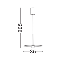 LOPO hangandi loftlj. LED 8W 729lm 3K IP20 svart - Image 4