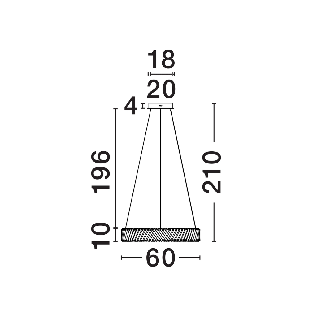 ARIETTA hangandi loftlj. LED 46W 3220lm 3K IP20 dimmanl. glær kristall - Image 6
