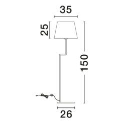 xSAVONA gólflampi h150cm E27 1x12W svart - Image 4